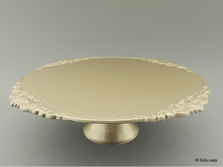 Plastic cake plate champagne