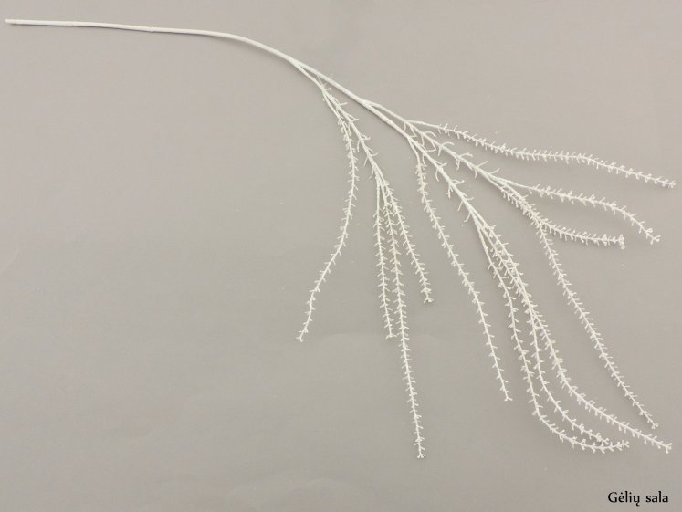 Dekoratyvinė šaka blizgi balta