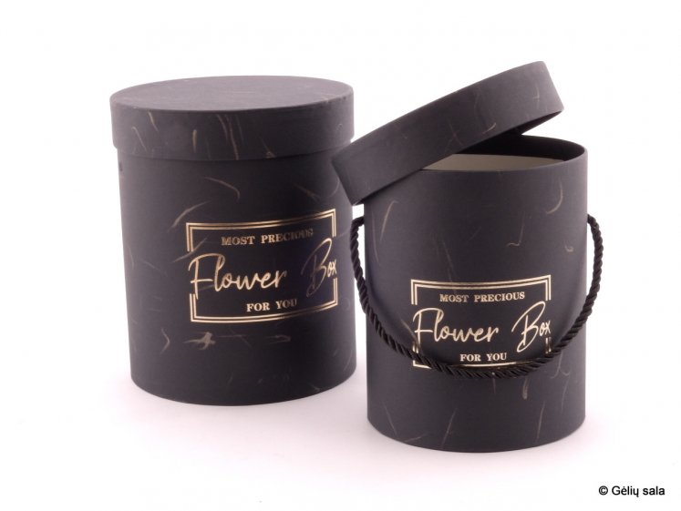 Gėlių Dėžutė 2dalių juoda